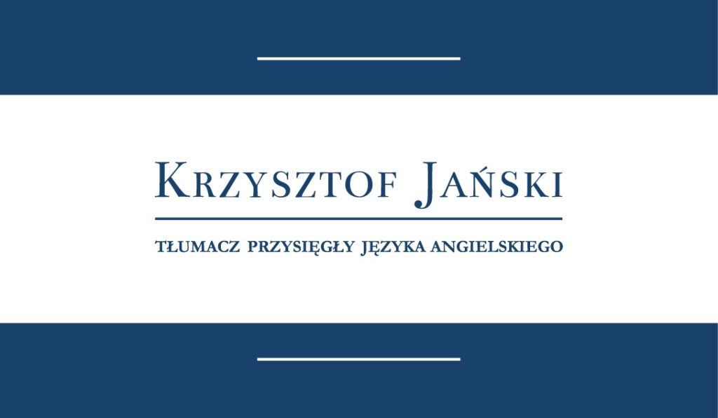 Tłumacz przysięgły języka angielskiego Krzysztof Jański