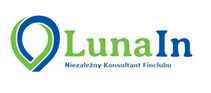 Logo zielono granatowe Luna In z napisem Niezależny Konsultant Funclubu