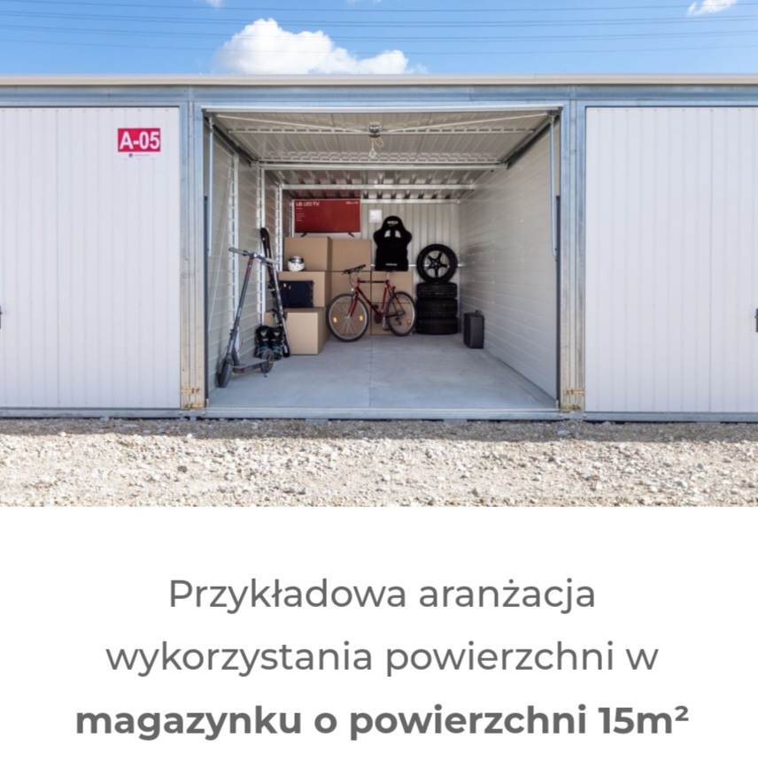 Przykładowa aranżacja wykorzystania powierzchni w magazynku.