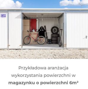 Przykładowa aranżacja wykorzystania powierzchni w magazynku.