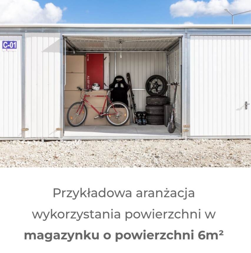 Przykładowa aranżacja wykorzystania powierzchni w magazynku.