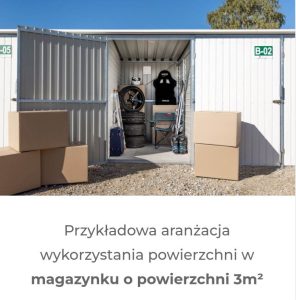 Przykładowa aranżacja wykorzystania powierzchni w magazynku.